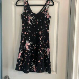 LC Lauren Conrad Black and Pink Sleeveless A-Line Dress